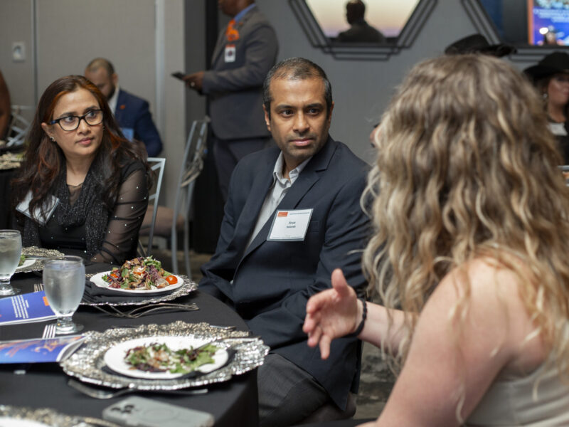 PEP supporters engage in thoughtful conversation over dinner during a Prison Entrepreneurship Program gala event
