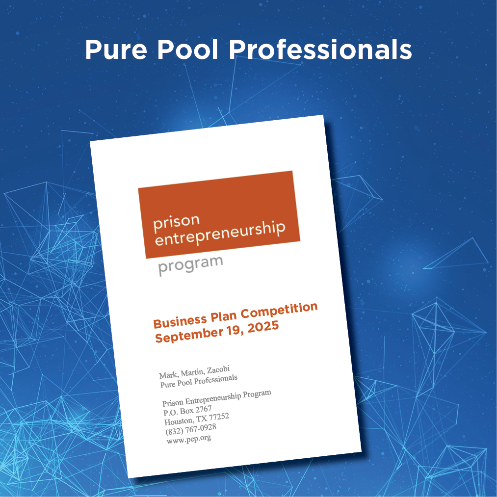Prison Entrepreneurship Program Business Plan Competition flyer dated September 19, 2025 with PEP logo and contact information