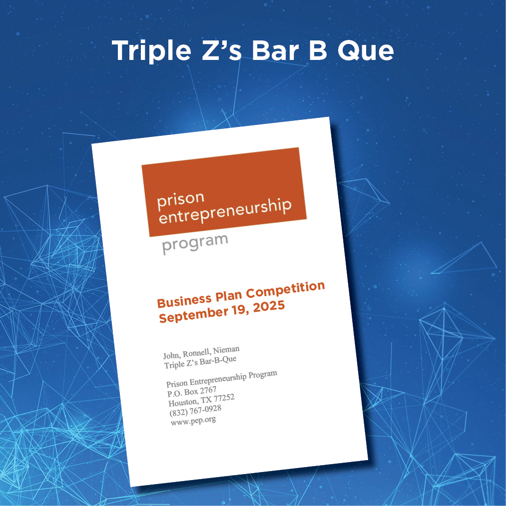 Prison Entrepreneurship Program Business Plan Competition flyer dated September 19, 2025 with PEP logo and contact information