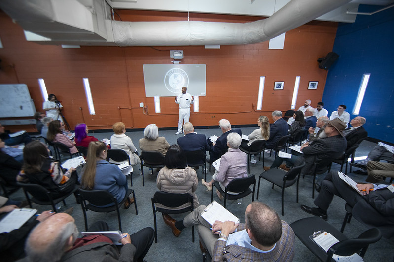 Prison Entrepreneurship Program participant presenting a business plan during the Business Plan Competition